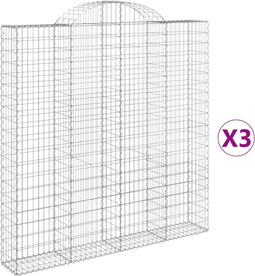 vidaXL - Schanskorven - 3 - st - gewelfd - 200x30x200/220 - cm - ijzer