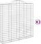 vidaXL - Schanskorven - 3 - st - gewelfd - 200x30x200/220 - cm - ijzer