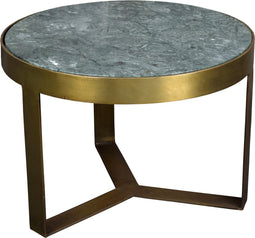 D - Livingfurn - Salontafel Glennis - Groen Goud - 50x50x35cm - Marmer