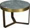 D - Livingfurn - Salontafel Glennis - Groen Goud - 50x50x35cm - Marmer
