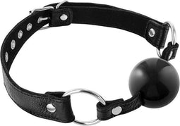 Fetish Premium - Gagball - Zwart - Runderleer