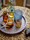 Bloomingville - Sanga Dienblad met votief - Bruin - Glas - Set van 6
