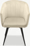 Furnicher BEN Draaibare Eetkamerstoel - Fluwelen bekleding - Modern design - Stalen frame - Beige fluweel - Zwarte poten