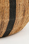 Mica Decorations Liliano - Opbergmand met Deksel - Jute - H33 x Ø36 cm - Lichtbruin/Zwart