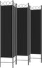 vidaXL - Kamerscherm - met - 6 - panelen - 240x200 - cm - stof - zwart