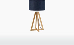 GOOD&MOJO Tafellamp Everest - Blauw/Bamboe - Ø32cm - Scandinavisch,Bohemian