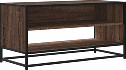 vidaXL - Tv-meubel - 91x40x46 - cm - bewerkt - hout - metaal - bruin - eikenkleur