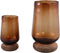 PTMD Jessey Brown Glass Vase On Wooden Foot L