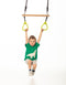 Houten Ringtrapeze met Kunststof Ringen Limegroen - Zwart Gevlochten Touw