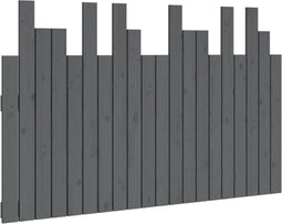 vidaXL - Hoofdbord - wandmontage - 127,5x3x80 - cm - massief - grenenhout - grijs