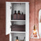 SoBuy BZR163-W - Hoge Badkamerkast - 2 Deuren 6 Compartimenten - Wit