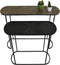 HSM Collection - Console tafel Fletcher - 96x30x78/72x30x69 - Zwart/goud - Set van 2