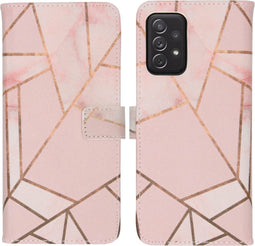 iMoshion Hoesje Geschikt voor Samsung Galaxy A72 Hoesje Met Pasjeshouder - iMoshion Design Softcase Bookcase - Meerkleurig / Pink Graphic