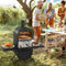 Coast Houtgestookte Pizzaoven - Buitenoven - Dubbele kookzone - Zwart - 98 x 31 x 98 cm