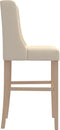 vidaXL - Barstoelen - 2 - st - massief - rubberhout - en - stof