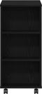 vidaXL - Rollend - Kastje - Zwart - Eiken - 60x35x75 - cm - Gelaagd - Hout