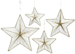 Ster ijzer metallic hang 38h0,5 cm goud