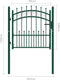 vidaXL - Poort - met - speerpunten - 100x150 - cm - staal - zwart