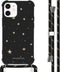 iMoshion Hoesje Geschikt voor iPhone 12 Mini Hoesje Met Koord - iMoshion Design Hoesje met Koord - Goud / Zwart / Stars Gold