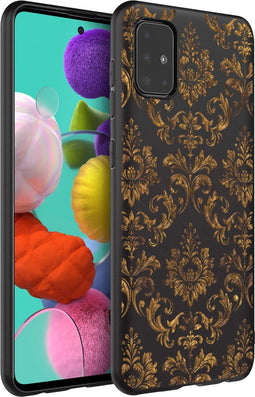iMoshion Hoesje Geschikt voor Samsung Galaxy A51 Hoesje Siliconen - iMoshion Design hoesje - Goud / Zwart