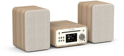 Pure Classic Stereo Mini - Microstereosysteem - DAB+/FM-radio Bluetooth cd-speler USB AUX - Katoenwit/Eiken