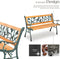 tectake® Marina - Tuinbank - Gietijzer en gelakt hout - 124x52x74 cm