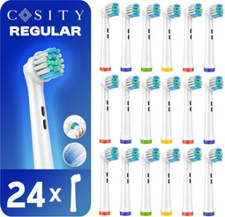 Cosity - 24x Opzetborstels compatibel met Oral-B en Braun - Brievenbusverpakking - Wit