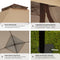 tectake® Carabobo - Vouwpaviljoen 364 x 364 x 294 cm - Waterafstotend dubbel dak UV-bescherming - Bruin