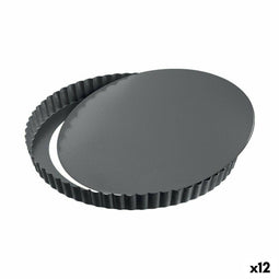 Springvorm Pan Quttin Zwart Koolstofstaal 32 x 2,8 cm (12 Stuks)