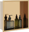 vidaXL - Douchenis - 32x32x9 - cm - roestvrijstaal - geborsteld - goudkleurig