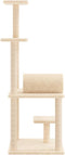vidaXL - Kattenmeubel - met - sisal - krabpalen - 136 - cm - crèmekleurig