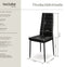 tectake® Set van 6 eetkamerstoelen - Kunstleren stoelen met hoge rugleuning - Minimalistisch design - Zwart (set van 6)
