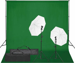 vidaXL - Fotostudioset - met - verlichtingsset - en - achtergrond