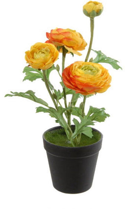 Louis maes - Ranonkel h35 cm p geel/oranje zijde nepbloem