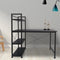 Bureau computertafel Stoer - 3 opbergplanken - industrieel modern - metaal hout - zwart