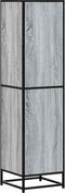 vidaXL - Hoge - kast - 35,5x35x139 - cm - bewerkt - hout - en - metaal - grijs - sonoma