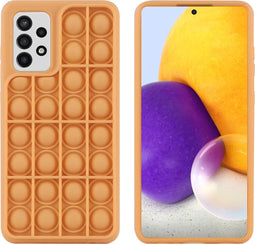 iMoshion Hoesje Geschikt voor Samsung Galaxy A72 Hoesje Siliconen - iMoshion Pop It Fidget Toy - Pop It hoesje - goud