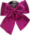 Home & Styling Kerstdecoratie/Kersthanger Strik met pailletten - 30cm - Fuchsia