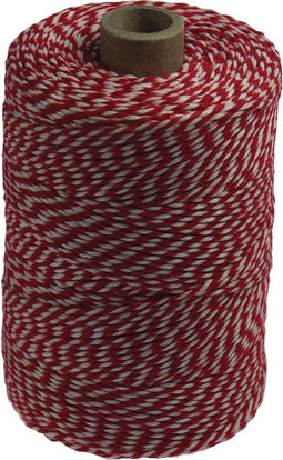 Katoentouw, rood-wit, klos van 200 g, ongeveer 200 m