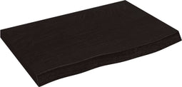 vidaXL - Wandschap - 60x40x(2-4)cm - behandeld - massief - eikenhout - donkerbruin