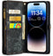 Caseme - Geschikt voor iPhone 14 Pro Max - Vintage 2 in 1 portemonnee hoes - Zwart
