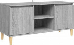 vidaXL - Tv-meubel - met - houten - poten - 103,5x35x50 - cm - grijs - sonoma - eiken