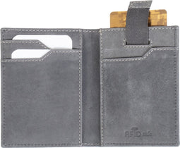 Pride and Soul pasjeshouder - RFID - biljetvak - leer - grijs - JU-47258