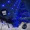 Somultishop Lichtgordijn Kerstverlichting - 120 x 120 cm - Blauw - 100 LED's - Voor binnen & buiten