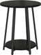 vidaXL - Salontafel - Set - van - 2 - - - Zwart - Eikenhout - en - Metaal