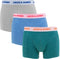 JACK&JONES JACSUPER TWIST TRUNKS - Boxershorts 3-Pack Effen Gemeleerd - Grijs Licht Blauw Groen (3-pack)