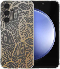 imoshion Hoesje Geschikt voor Samsung Galaxy S23 FE Hoesje Siliconen - imoshion Design hoesje - Meerkleurig / Golden Leaves Transparant