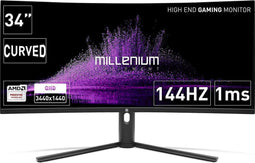 Millenium MGG MD 34 PRO-2 Curved QLED HDR400 Gaming monitor - 144Hz - 34 inch scherm - WQHD 3440X1440 - CSOT Panel