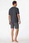 Schiesser Heren Shortama - Korte broek - V-hals - Antraciet - Maat S