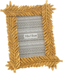 J-Line fotolijst Bladeren Lang - kusntstof - goud - small